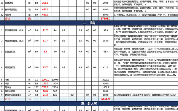 裝修報(bào)價(jià)單