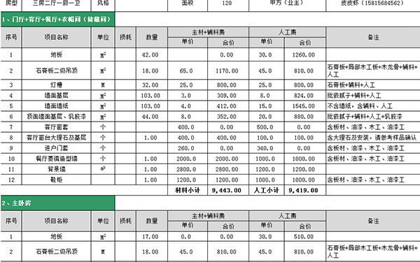 裝修報價單